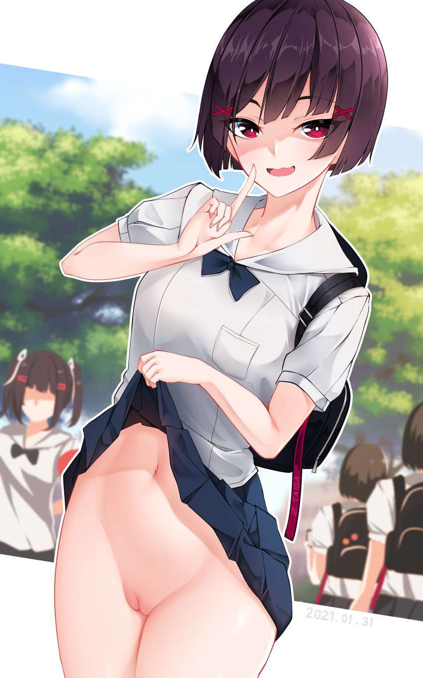 [Convenient when to oshikko] secondary erotic image of no pan miniskirt girls 11