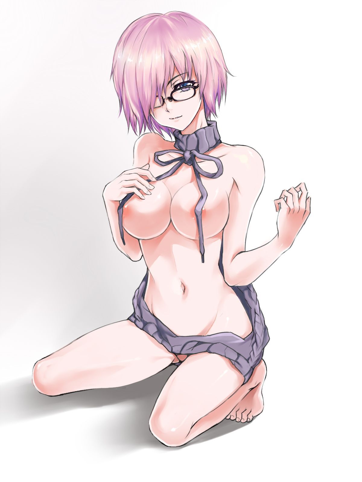 【Secondary erotic】 Here is an erotic image of a girl who only sweaters naked who wants to have sex as it is 22