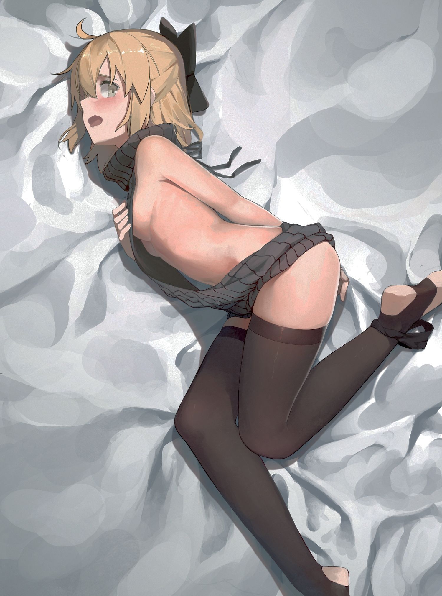 【Secondary erotic】 Here is an erotic image of a girl who only sweaters naked who wants to have sex as it is 26