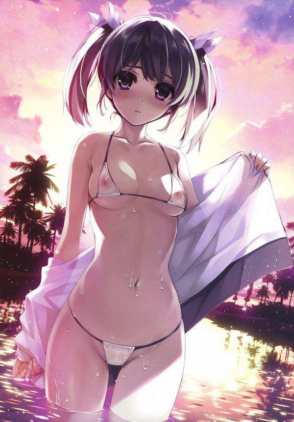 【Secondary erotic】 Here is the erotic image of girls who are exposing an obscene figure with a white swimsuit lewd 1