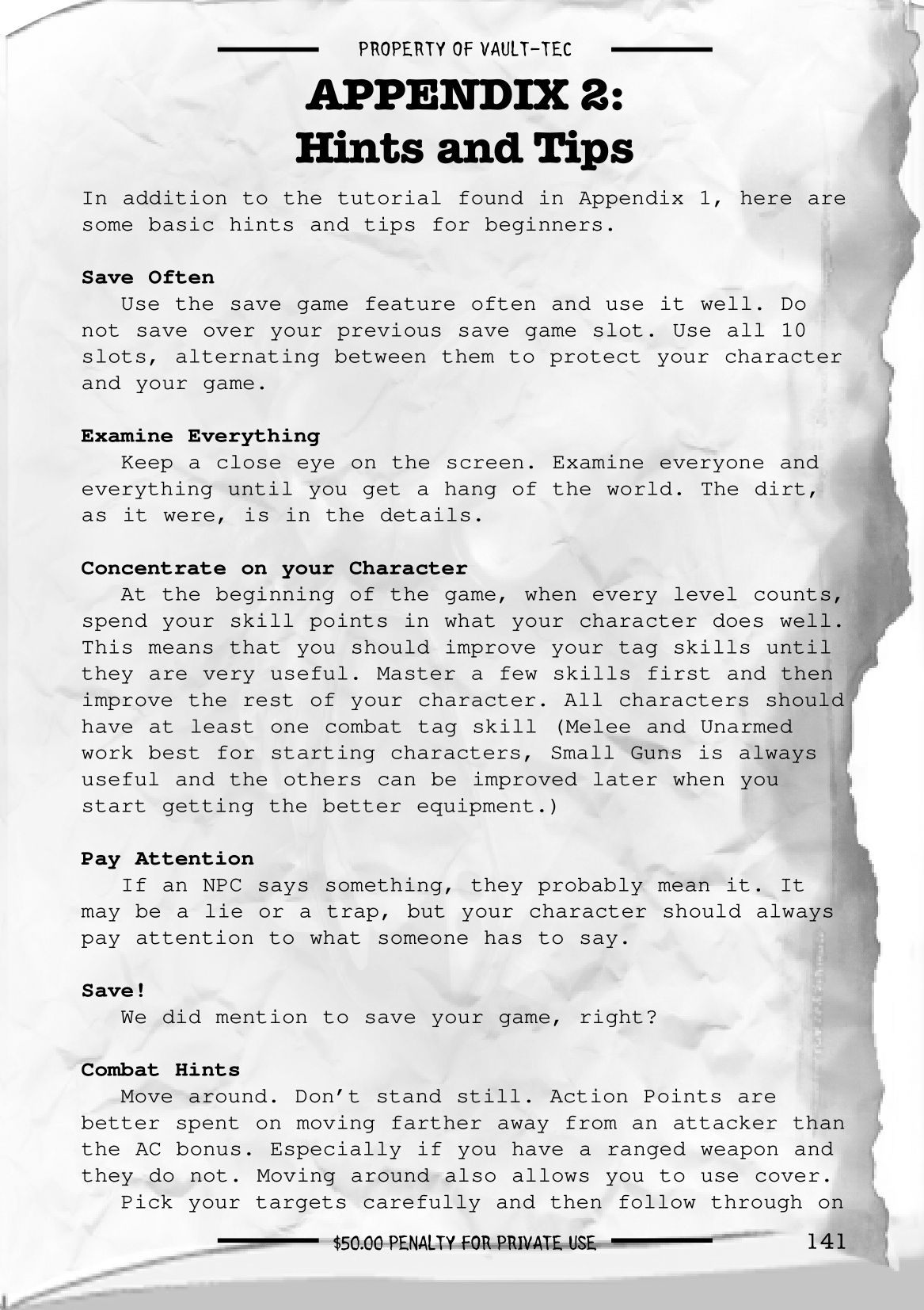 Fallout 2 - game manual 142