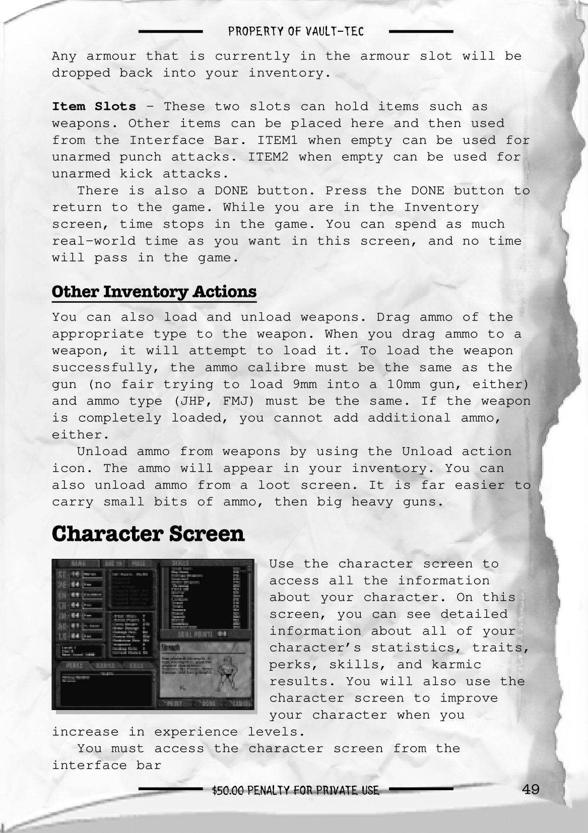 Fallout 2 - game manual 50