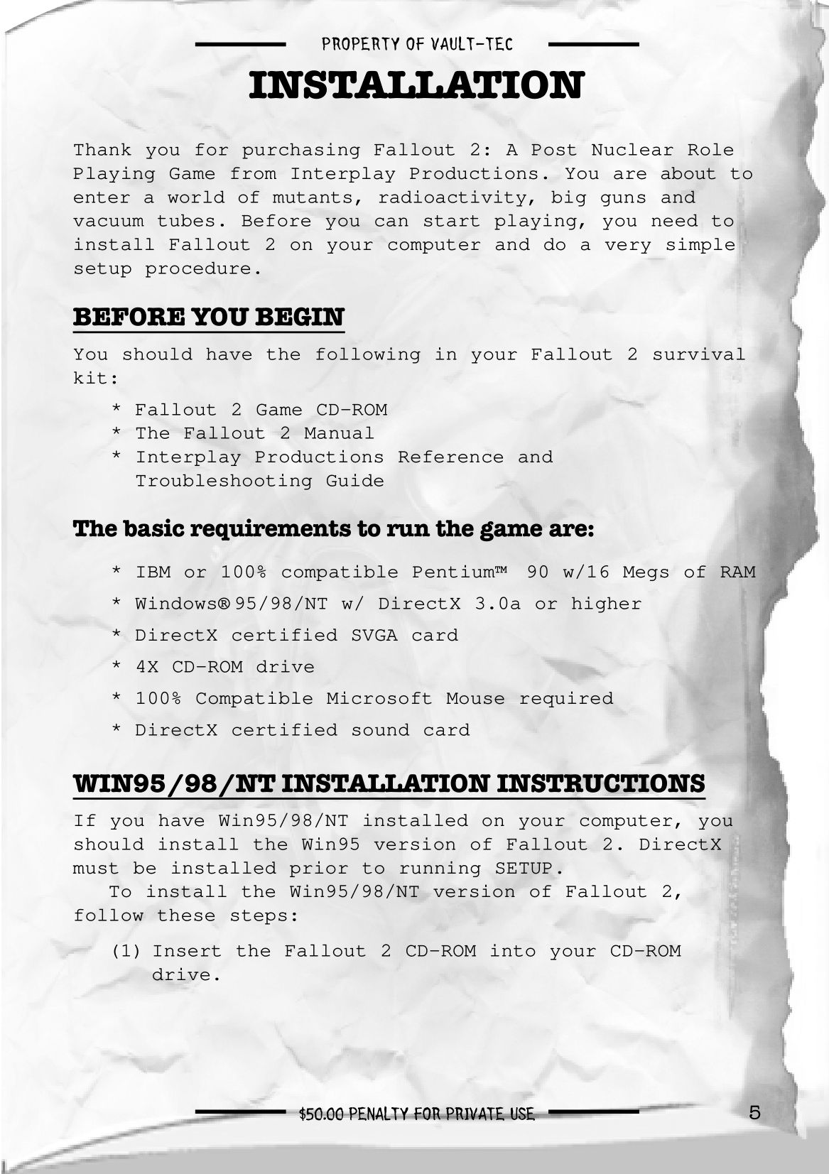 Fallout 2 - game manual 6