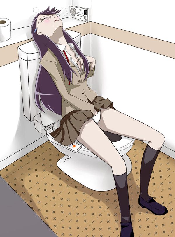 Secondary erotic erotic images of lewd girls masturbating in the toilet without being able to stand 3