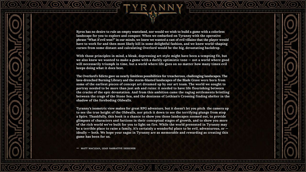 Tyranny - Art Book 3