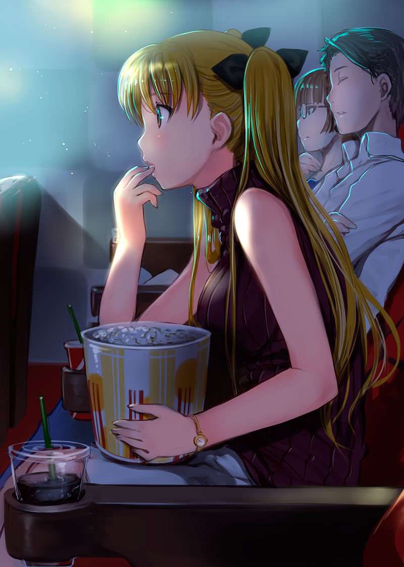 【Popcorn and Coke Momone】Secondary image of movie theater and beautiful girl 19