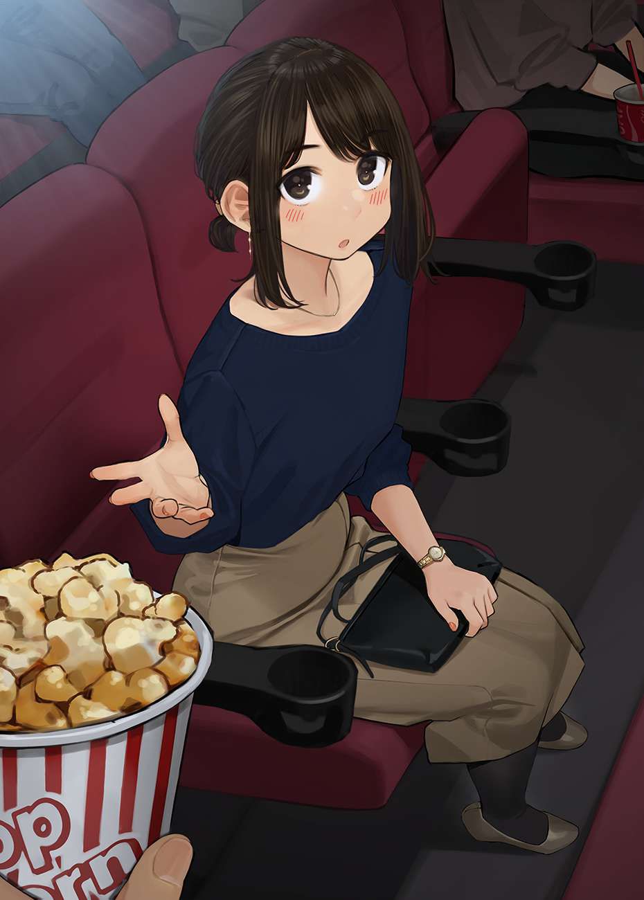 【Popcorn and Coke Momone】Secondary image of movie theater and beautiful girl 38