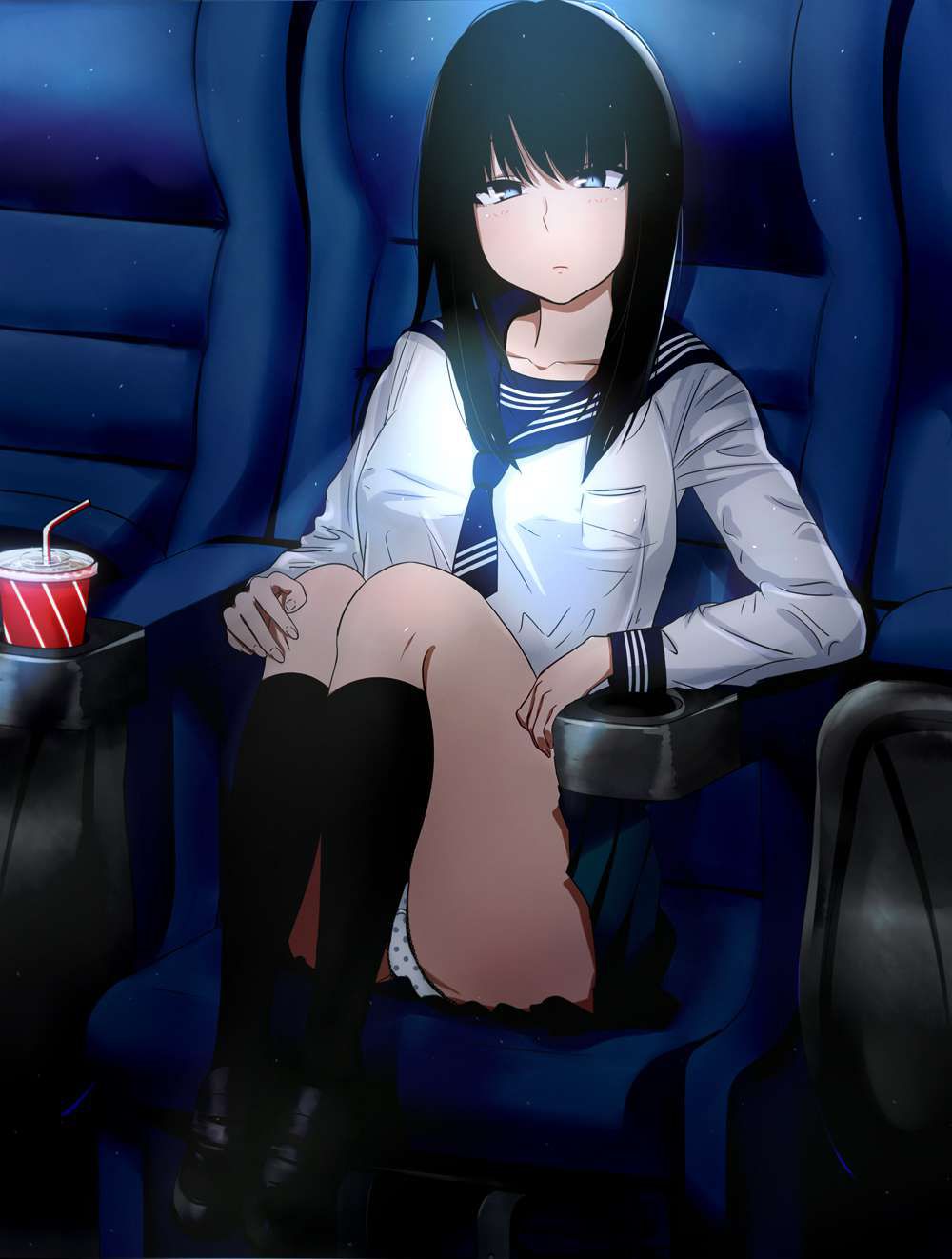 【Popcorn and Coke Momone】Secondary image of movie theater and beautiful girl 7