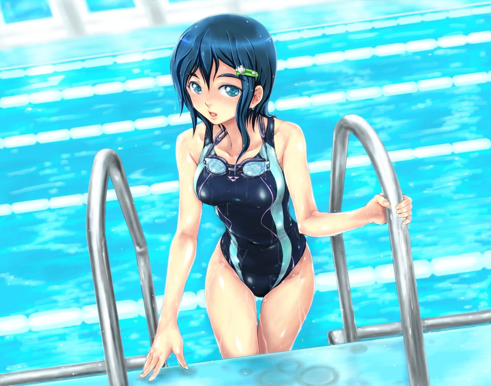 【Secondary】Erotic image excited by a girl wearing a pitch pichi swimming swimsuit 15