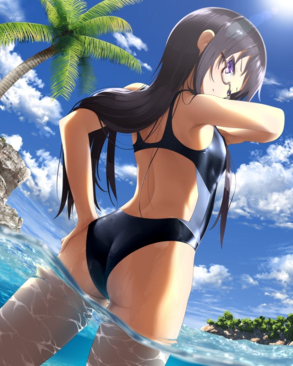 【Secondary】Erotic image excited by a girl wearing a pitch pichi swimming swimsuit 18