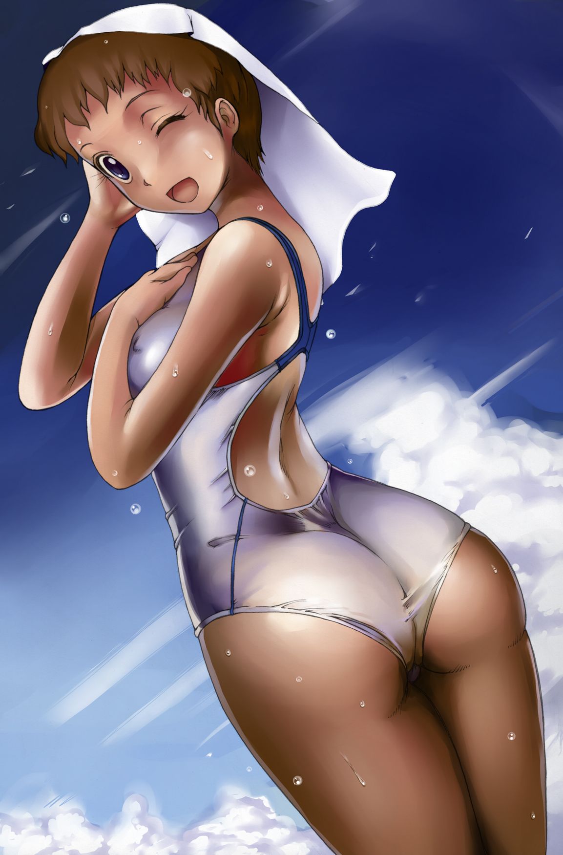 【Secondary】Erotic image excited by a girl wearing a pitch pichi swimming swimsuit 4