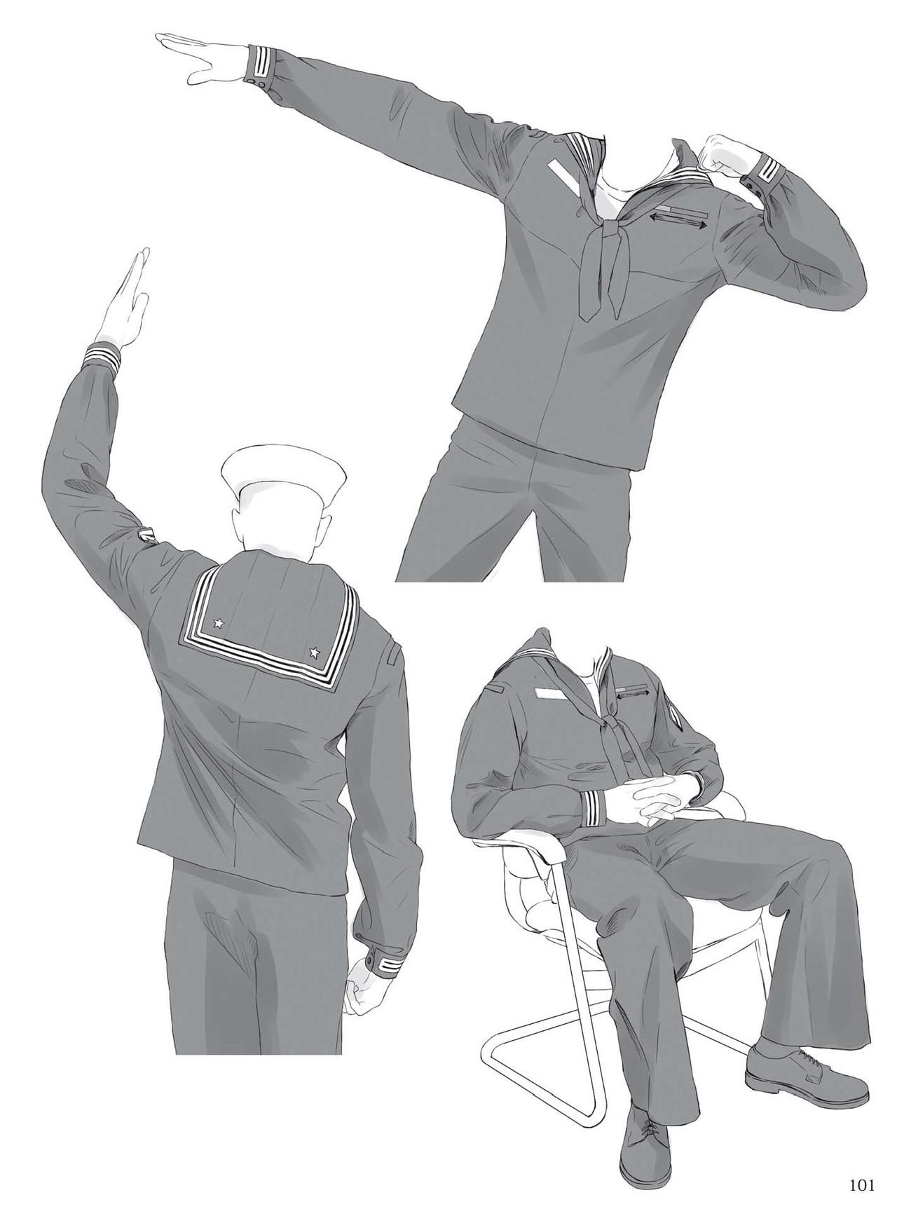 How to draw military uniforms and uniforms From Self-Defense Forces 軍服・制服の描き方 アメリカ軍・自衛隊の制服から戦闘服まで 104
