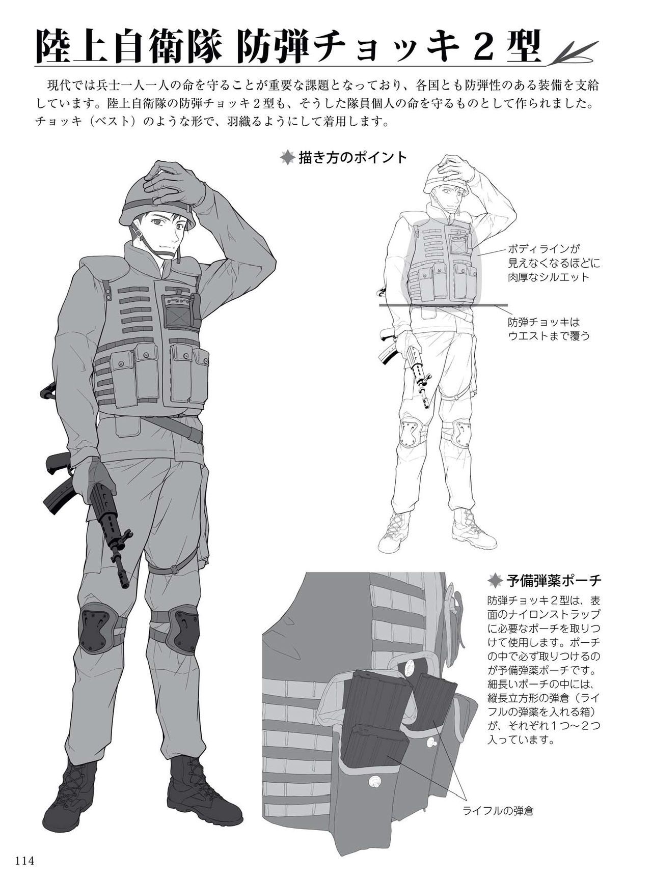 How to draw military uniforms and uniforms From Self-Defense Forces 軍服・制服の描き方 アメリカ軍・自衛隊の制服から戦闘服まで 117