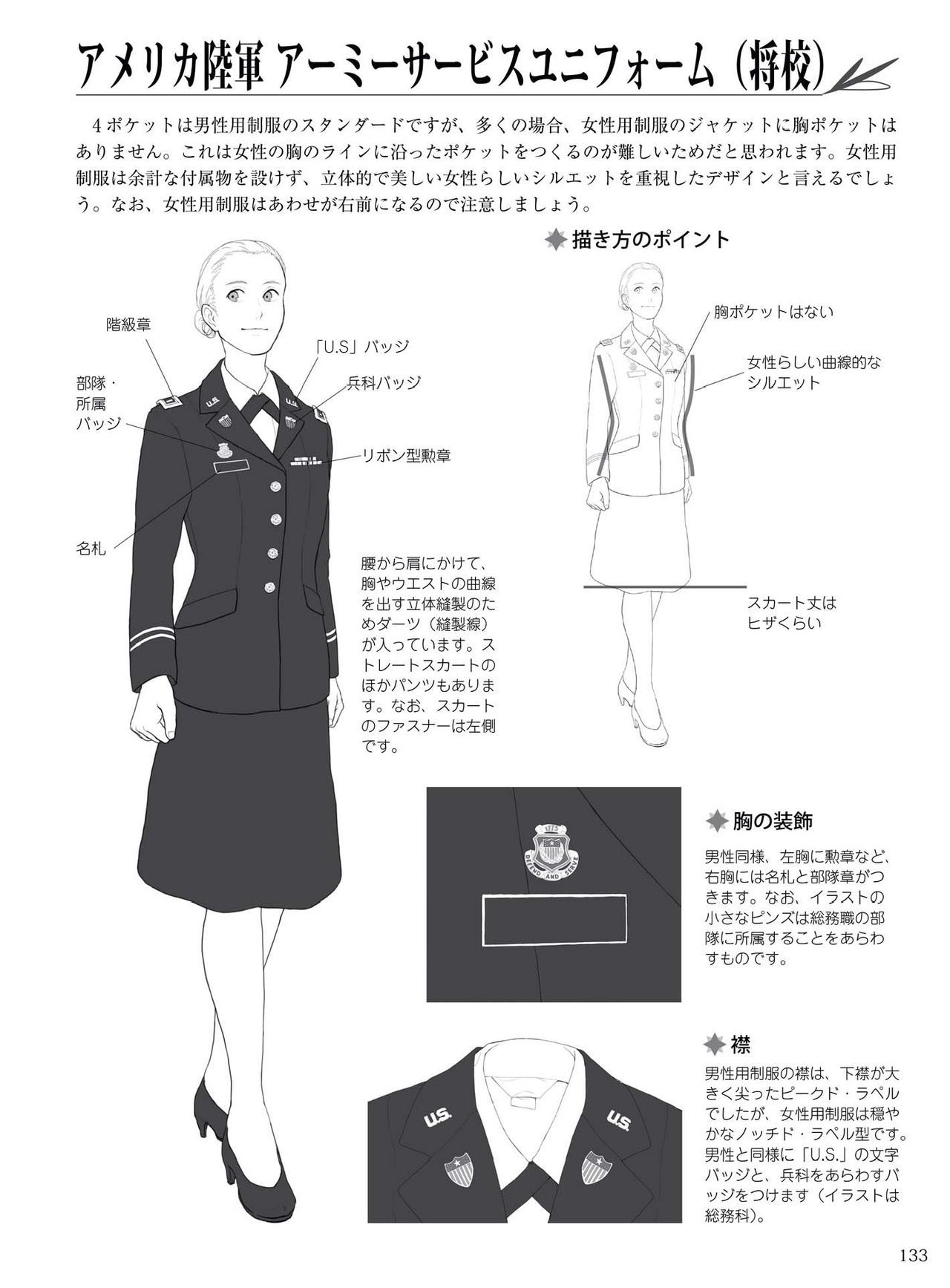 How to draw military uniforms and uniforms From Self-Defense Forces 軍服・制服の描き方 アメリカ軍・自衛隊の制服から戦闘服まで 136