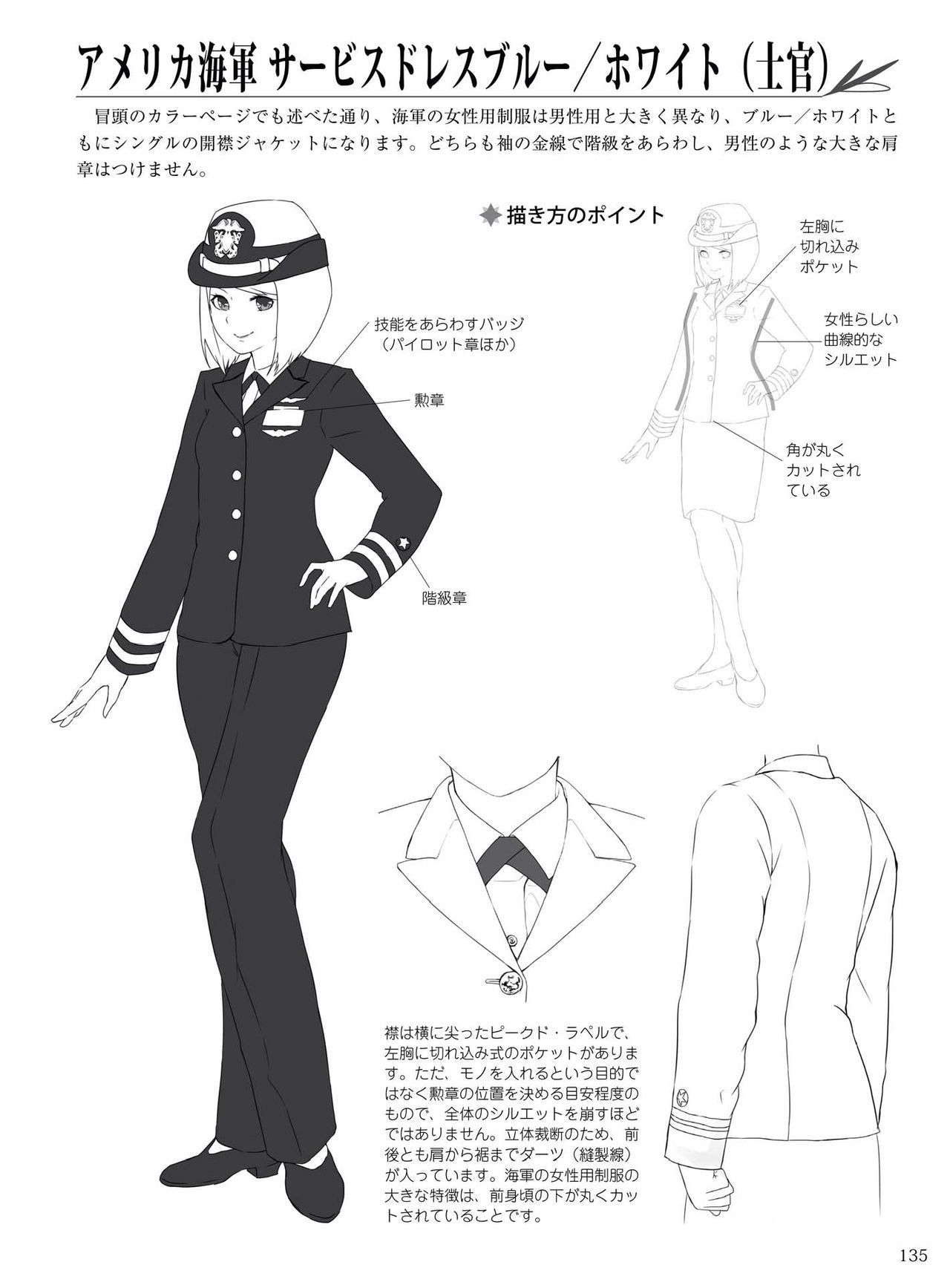 How to draw military uniforms and uniforms From Self-Defense Forces 軍服・制服の描き方 アメリカ軍・自衛隊の制服から戦闘服まで 138