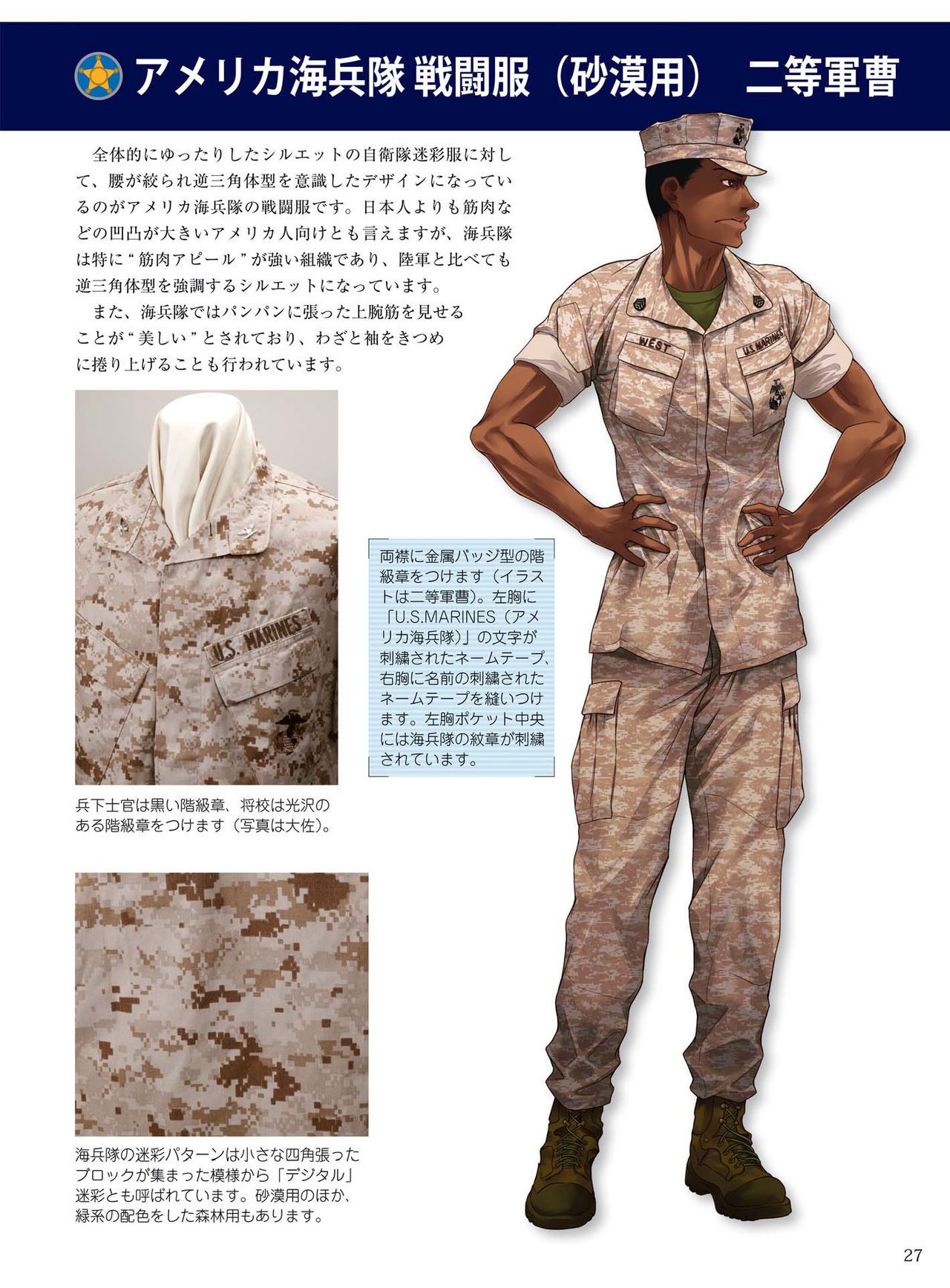 How to draw military uniforms and uniforms From Self-Defense Forces 軍服・制服の描き方 アメリカ軍・自衛隊の制服から戦闘服まで 30