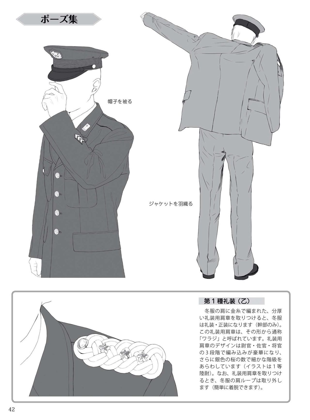 How to draw military uniforms and uniforms From Self-Defense Forces 軍服・制服の描き方 アメリカ軍・自衛隊の制服から戦闘服まで 45