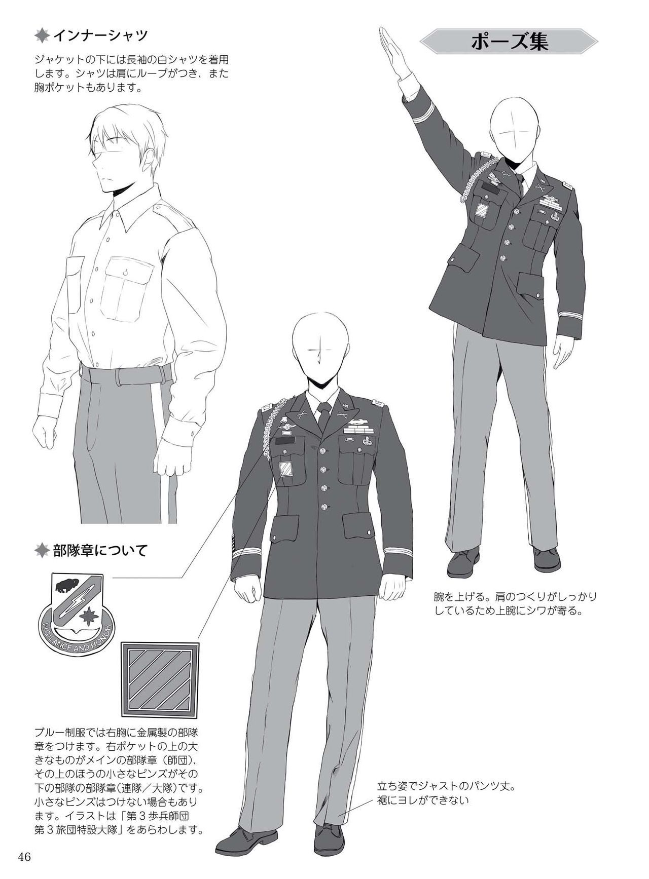 How to draw military uniforms and uniforms From Self-Defense Forces 軍服・制服の描き方 アメリカ軍・自衛隊の制服から戦闘服まで 49