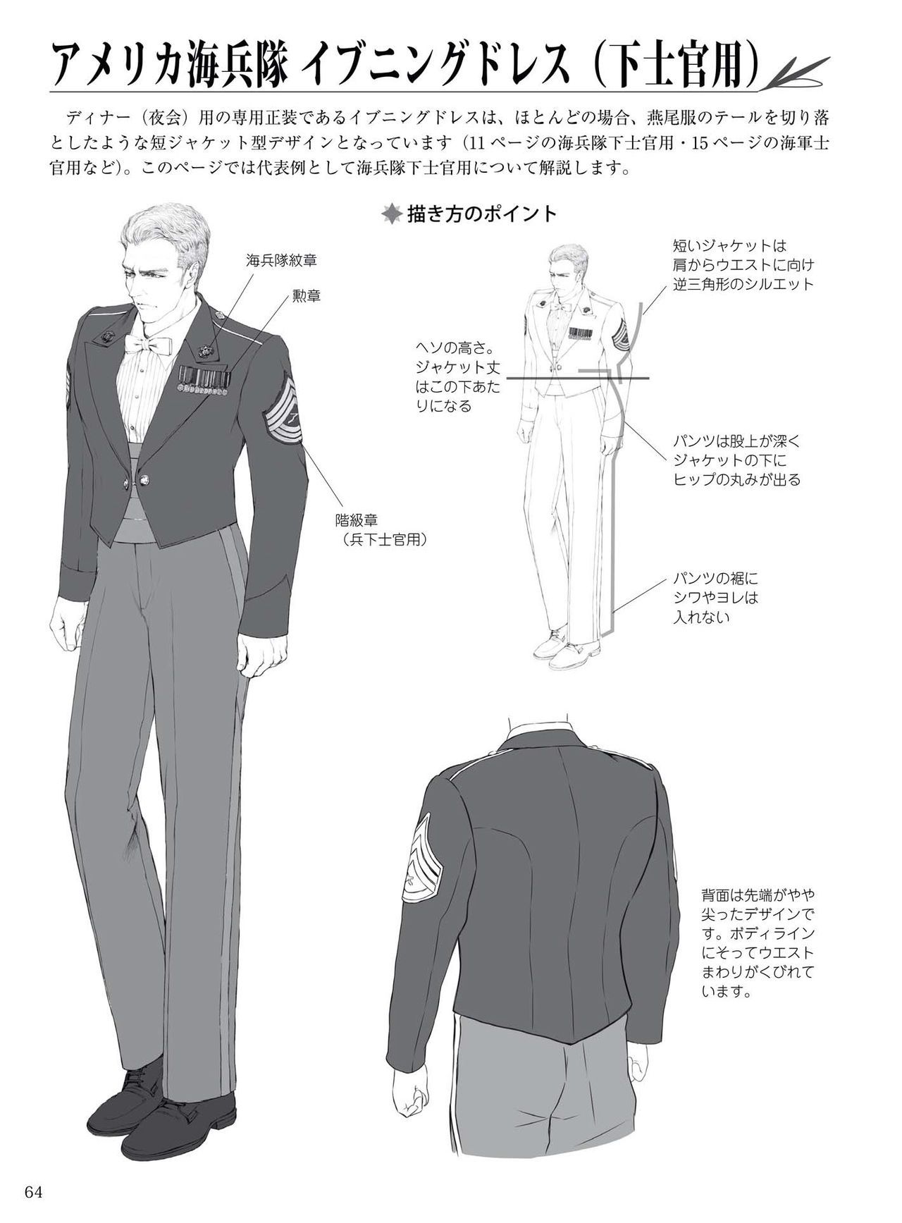 How to draw military uniforms and uniforms From Self-Defense Forces 軍服・制服の描き方 アメリカ軍・自衛隊の制服から戦闘服まで 67