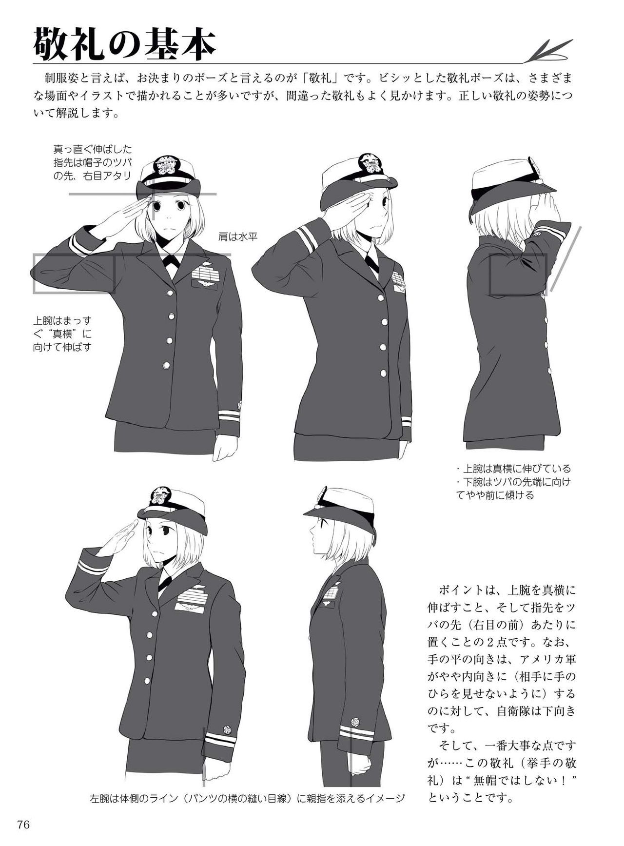 How to draw military uniforms and uniforms From Self-Defense Forces 軍服・制服の描き方 アメリカ軍・自衛隊の制服から戦闘服まで 79