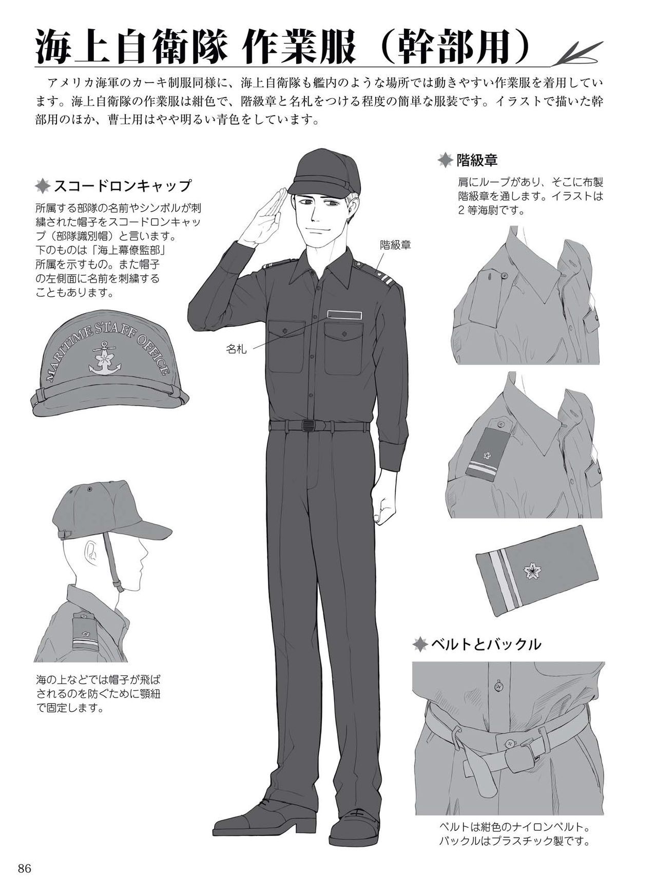 How to draw military uniforms and uniforms From Self-Defense Forces 軍服・制服の描き方 アメリカ軍・自衛隊の制服から戦闘服まで 89