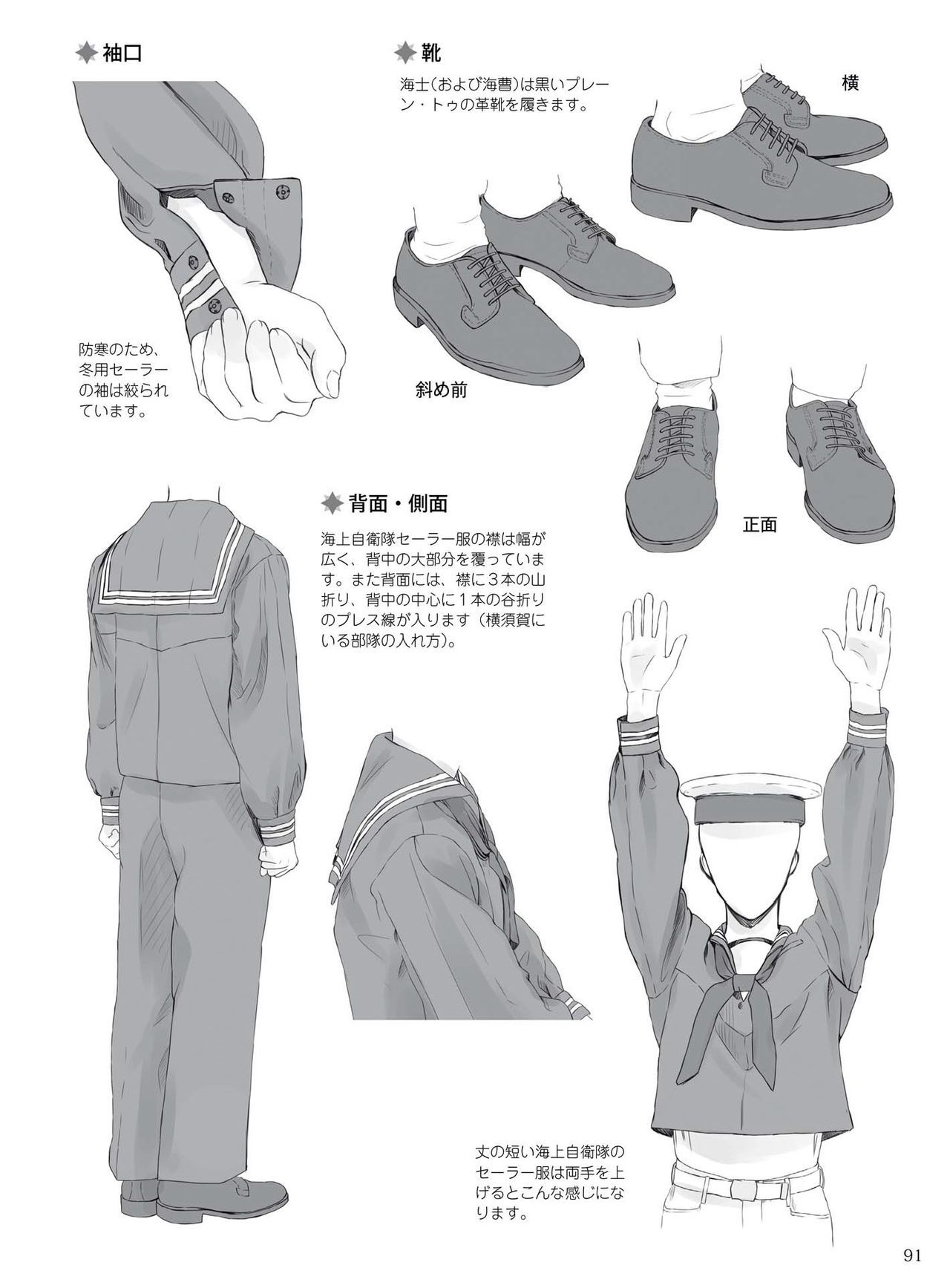 How to draw military uniforms and uniforms From Self-Defense Forces 軍服・制服の描き方 アメリカ軍・自衛隊の制服から戦闘服まで 94