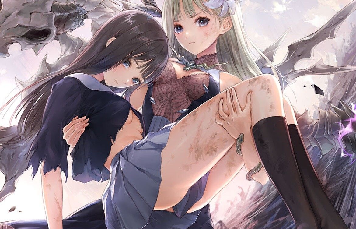 "Blue Reflection Lamp" Erotic illustrations of girls dressed in ecchi clothes and torn clothes! 1