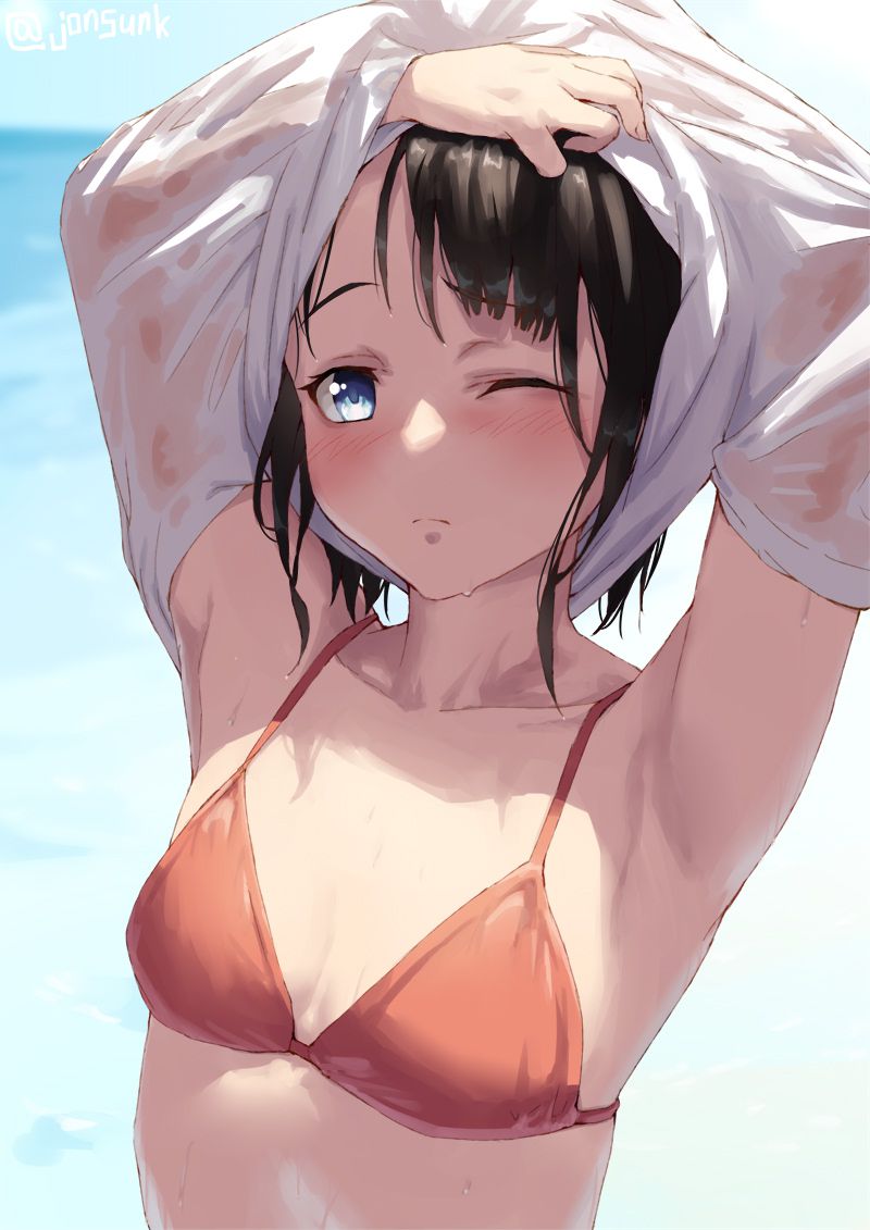 [100 sheets] summery blue sky and swimsuit beautiful girl's non-erotic secondary image summary Part 2 85