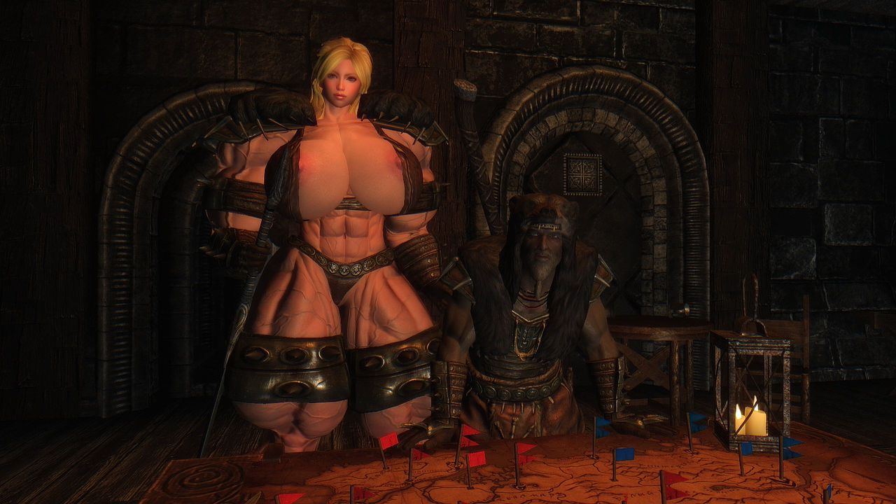 Muscle female mod for Skyrim (size bodies S-M-L-XL) 11