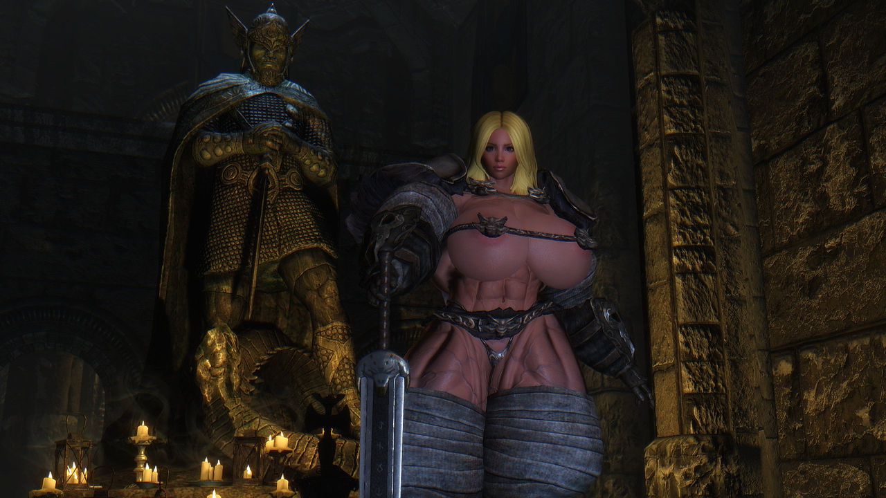 Muscle female mod for Skyrim (size bodies S-M-L-XL) 12