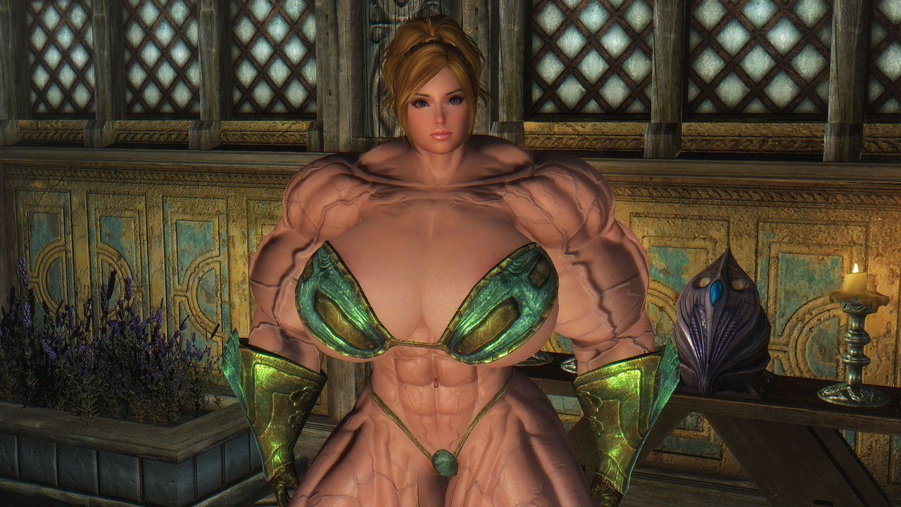 Muscle female mod for Skyrim (size bodies S-M-L-XL) 13