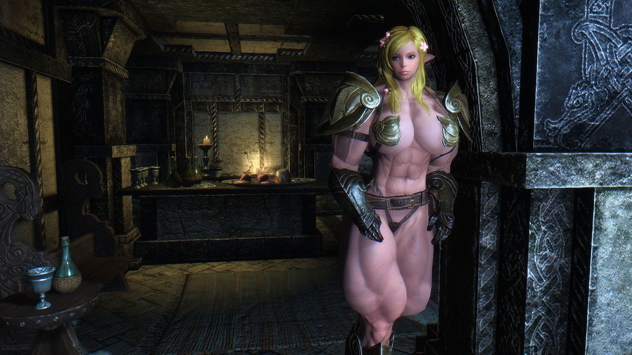 Muscle female mod for Skyrim (size bodies S-M-L-XL) 14