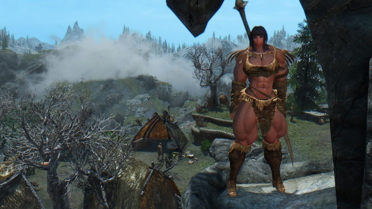 Muscle female mod for Skyrim (size bodies S-M-L-XL) 22