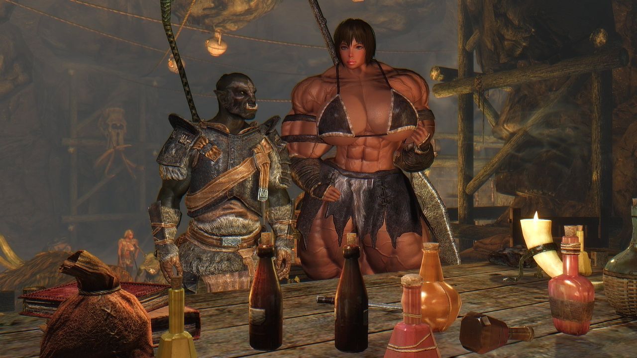 Muscle female mod for Skyrim (size bodies S-M-L-XL) 23