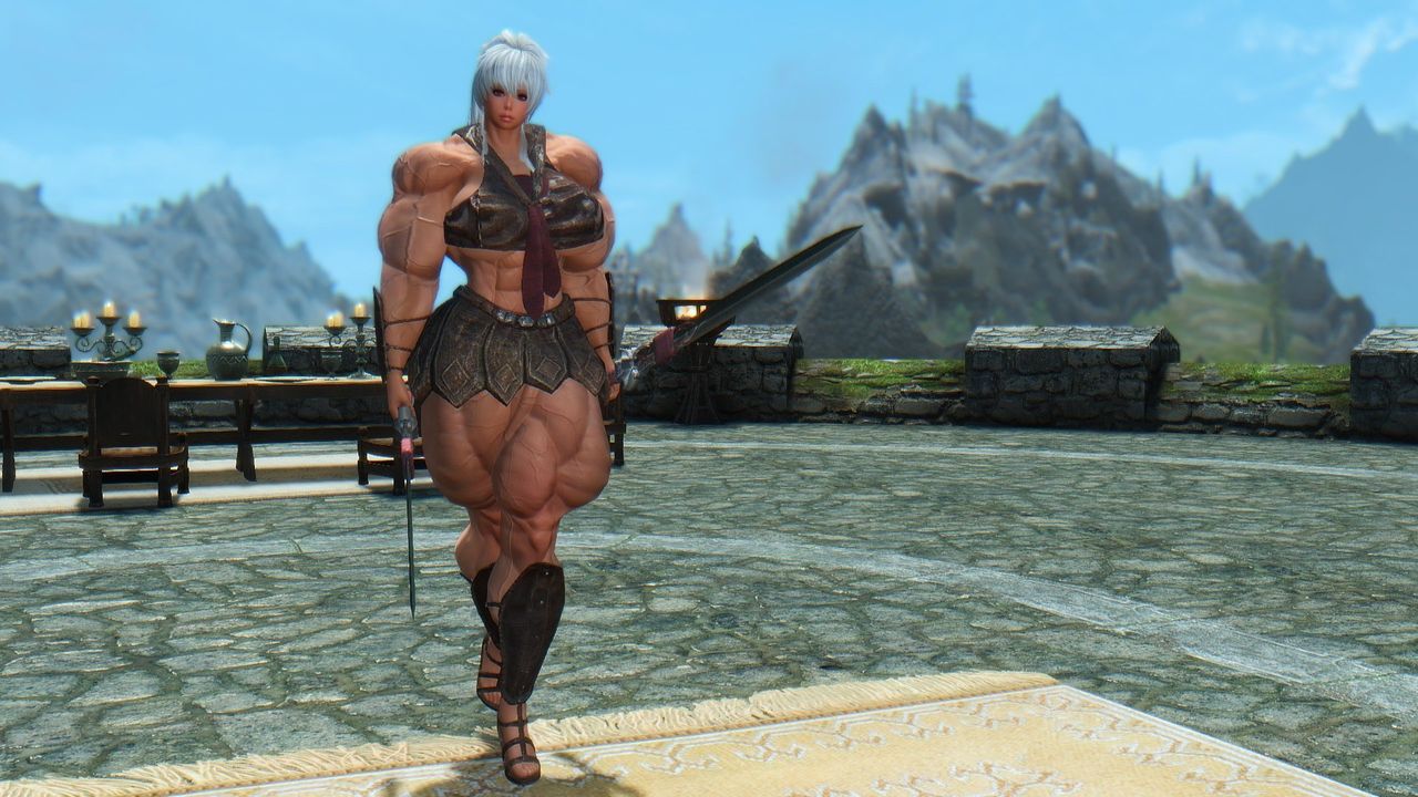 Muscle female mod for Skyrim (size bodies S-M-L-XL) 24