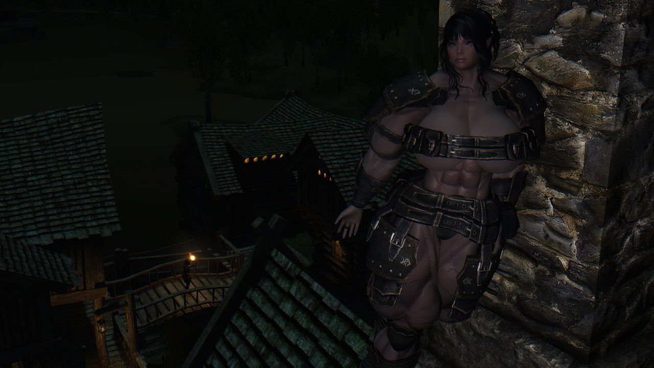 Muscle female mod for Skyrim (size bodies S-M-L-XL) 25