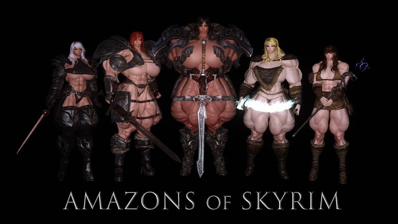 Muscle female mod for Skyrim (size bodies S-M-L-XL) 3
