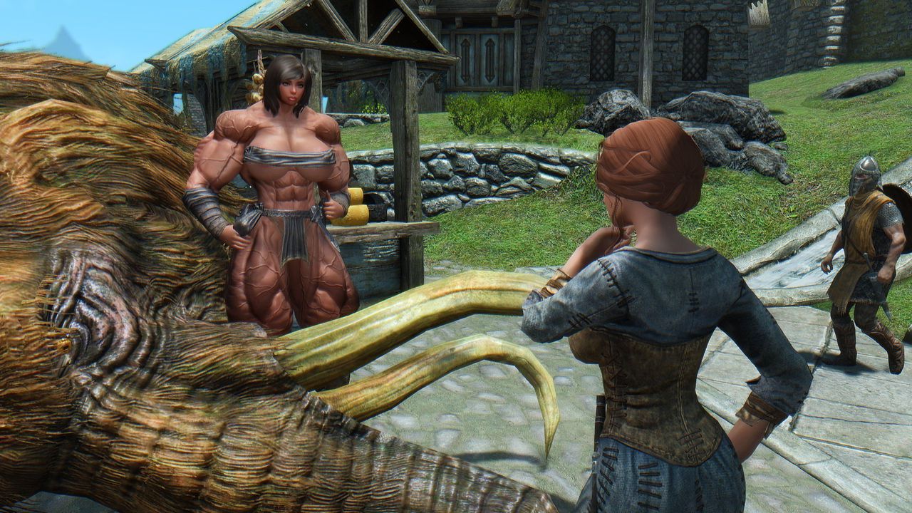 Muscle female mod for Skyrim (size bodies S-M-L-XL) 32