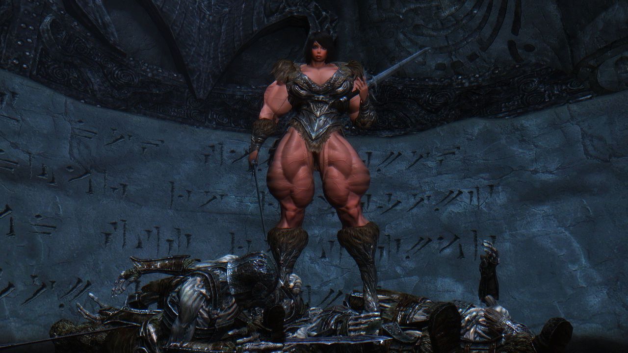Muscle female mod for Skyrim (size bodies S-M-L-XL) 39