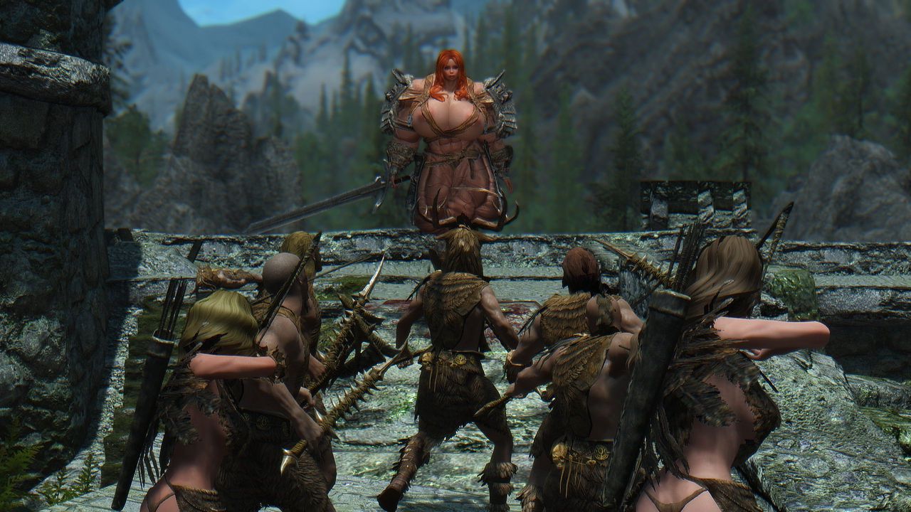 Muscle female mod for Skyrim (size bodies S-M-L-XL) 50