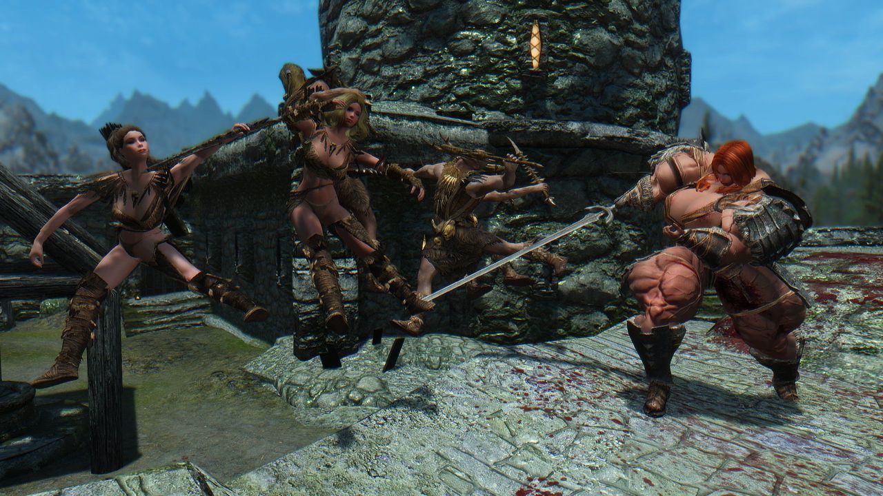 Muscle female mod for Skyrim (size bodies S-M-L-XL) 51