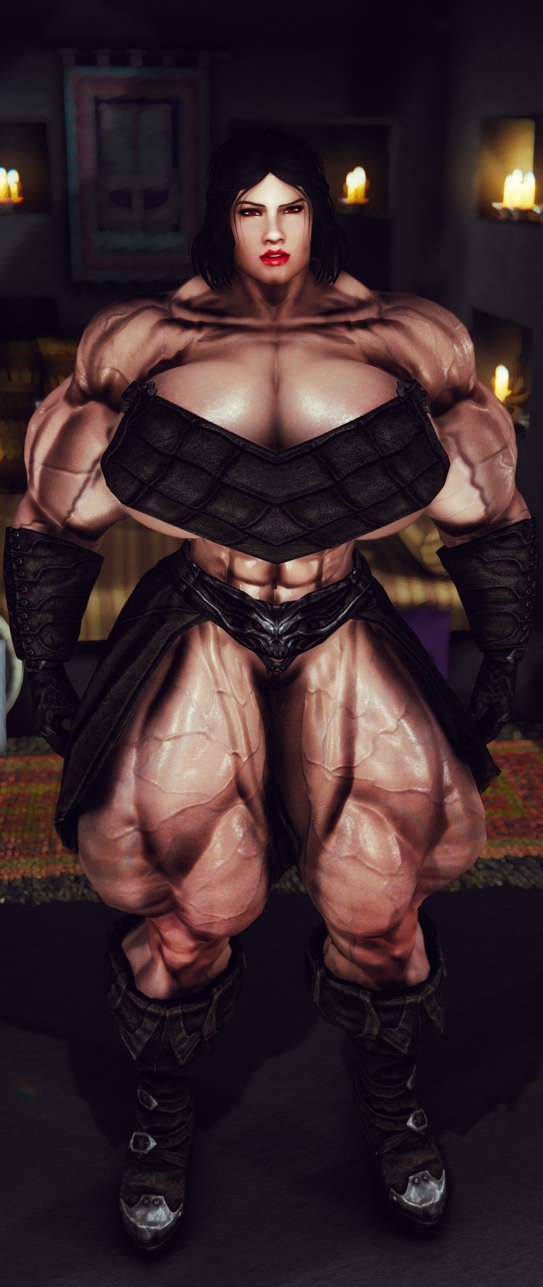 Muscle female mod for Skyrim (size bodies S-M-L-XL) 59
