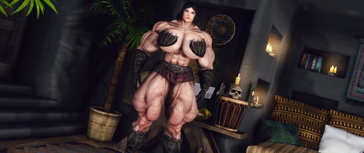 Muscle female mod for Skyrim (size bodies S-M-L-XL) 60