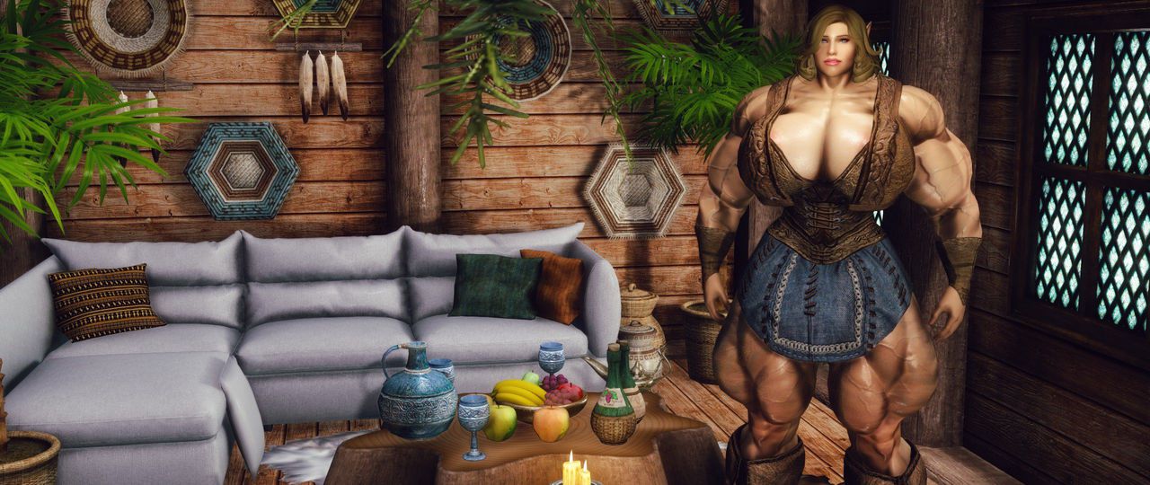Muscle female mod for Skyrim (size bodies S-M-L-XL) 63