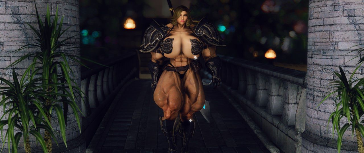 Muscle female mod for Skyrim (size bodies S-M-L-XL) 64