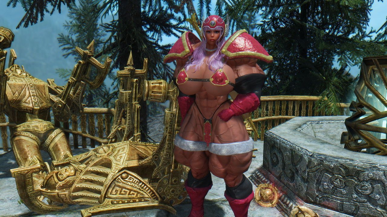 Muscle female mod for Skyrim (size bodies S-M-L-XL) 70