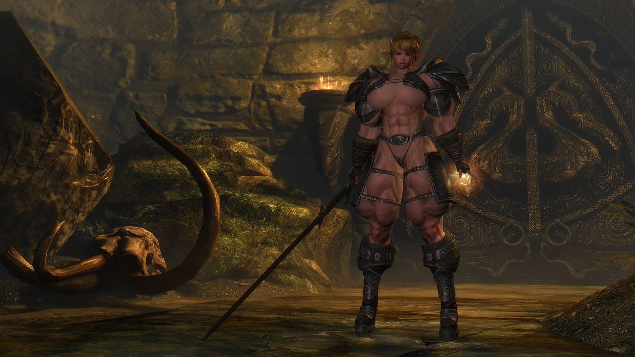 Muscle female mod for Skyrim (size bodies S-M-L-XL) 8