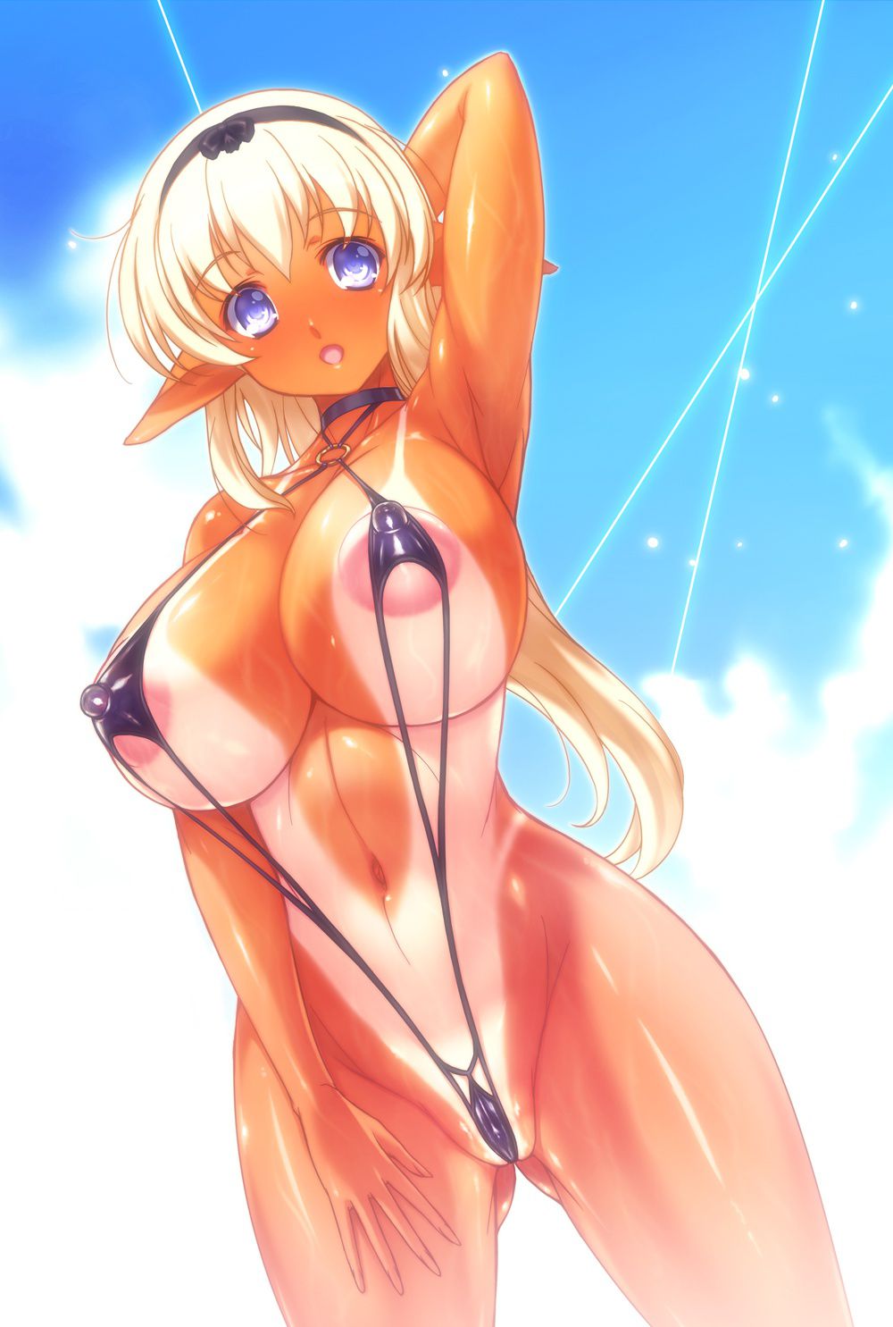 【Erotic anime summary】 Swimsuit girls wearing tanning marks are too erotic www [secondary erotic] 30