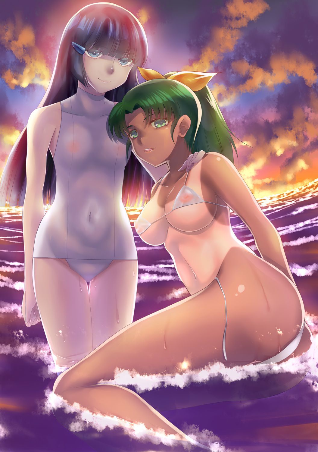 【Erotic anime summary】 Swimsuit girls wearing tanning marks are too erotic www [secondary erotic] 4