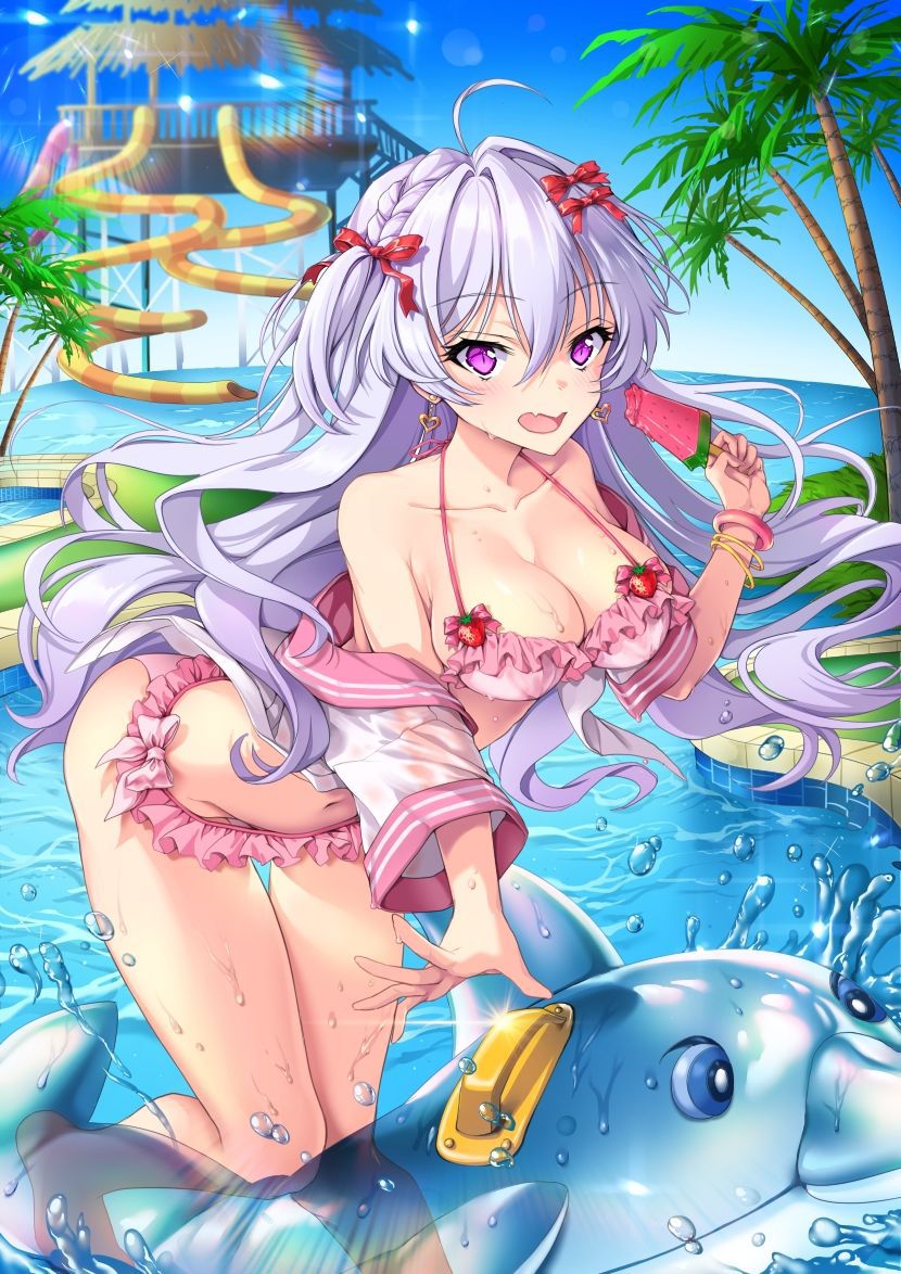 【Secondary erotic】 Here is an erotic image of a girl wearing cute underwear and swimsuit with frills 10